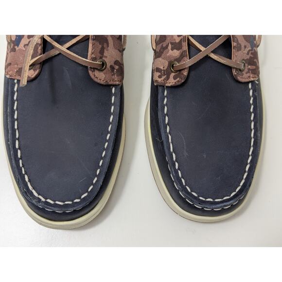 NWOT Sperry Cup II Boat Shoes Big Kid's Size 6.5 Navy and Brown Camo - Picture 4 of 13